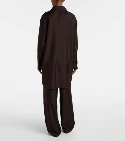 Rohe Róhe Oversized Silk Shirt In Brown