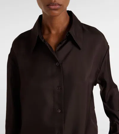 Rohe Róhe Oversized Silk Shirt In Brown