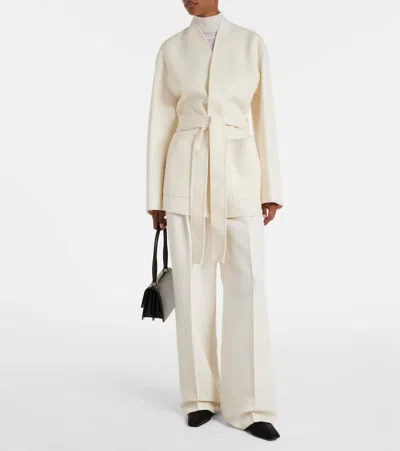 Rohe Double Faced Kimono Style Jacket In White