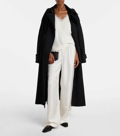 蕾丝边饰缎布吊带背心