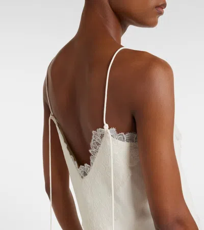 蕾丝边饰缎布吊带背心