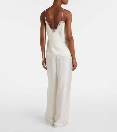 蕾丝边饰缎布吊带背心