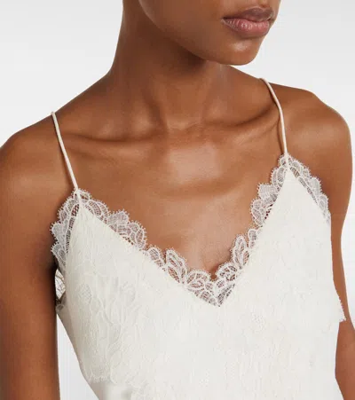 蕾丝边饰缎布吊带背心