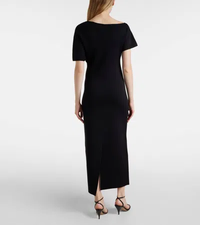 针织单肩中长连衣裙