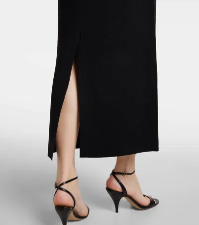 针织单肩中长连衣裙