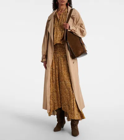 Isabel Marant Syana Printed Silk-chiffon Midi Skirt In Sand