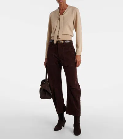 Nili Lotan Shon Cotton-blend Corduroy Tapered Pants In Black