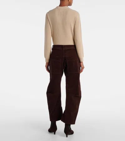 Nili Lotan Shon Cotton-blend Corduroy Tapered Pants In Black