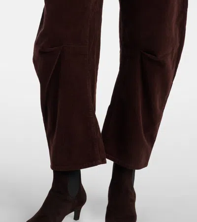 Nili Lotan Shon Cotton-blend Corduroy Tapered Pants In Black