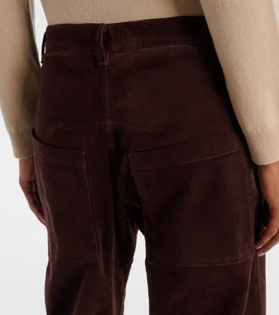 Nili Lotan Shon Cotton-blend Corduroy Tapered Pants In Black