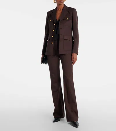 Nili Lotan Nelson Virgin Wool Blazer In Brown