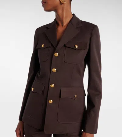 Nili Lotan Nelson Virgin Wool Blazer In Brown