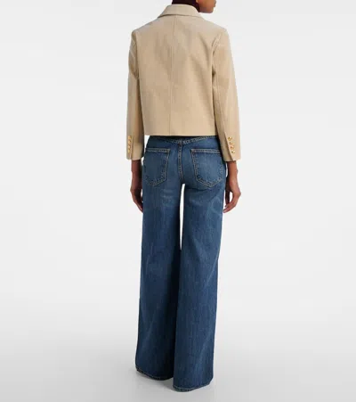 Nili Lotan Chamonix Cropped Cotton-blend Corduroy Jacket In Sand