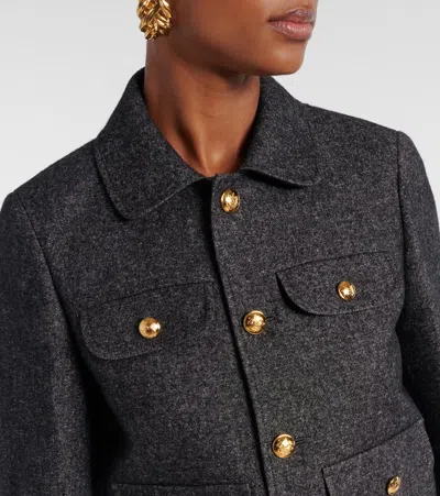 Nili Lotan Chamonix Cotton And Wool-blend Jacket In Gray