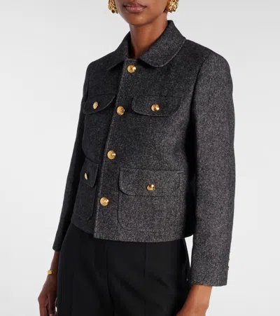 Nili Lotan Chamonix Cotton And Wool-blend Jacket In Gray