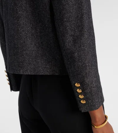 Nili Lotan Chamonix Cotton And Wool-blend Jacket In Gray