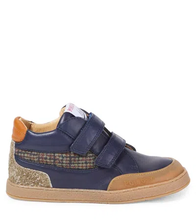 Pom D'api Backy Leather Sneakers In Blue