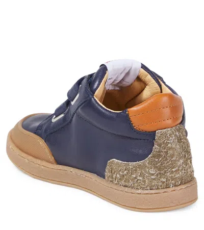 Pom D'api Backy Leather Sneakers In Blue
