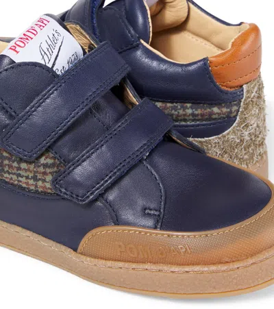 Pom D'api Backy Leather Sneakers In Blue