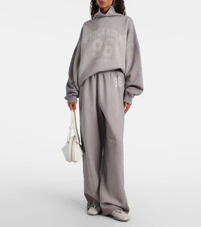 Acne Studios Oversized Turtleneck Sweatshirt Printed Design In Gray