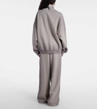 Acne Studios Oversized Turtleneck Sweatshirt Printed Design In Gray