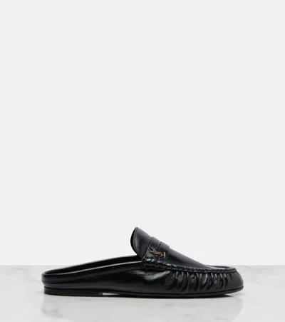 Saint Laurent Le Loafer 05 Leather Moccasin Loafer Mules In Black