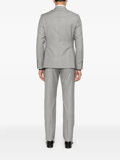 Reveres 1949 Double-breasted Checked-pattern Suit In Gray