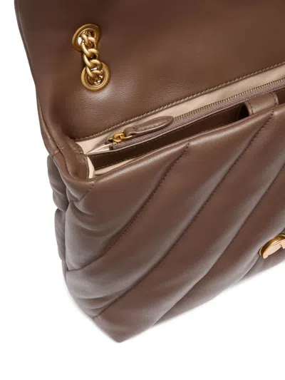 Pinko Quilted Crossbody Bag In Brown
