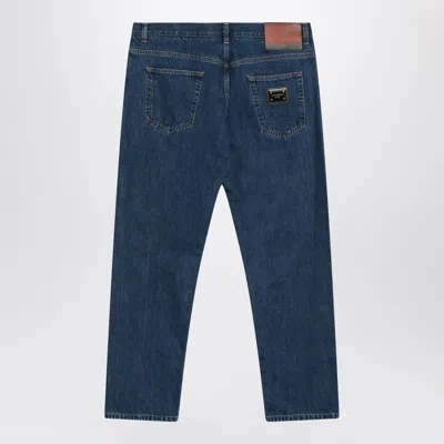 Dolce & Gabbana Dolce&gabbana Blue Denim Jeans With Logo Tag In Blue