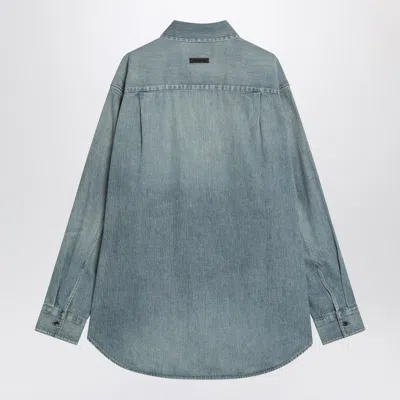 Fear Of God Light Blue Shirt With Faded Denim Effect Men In Blue