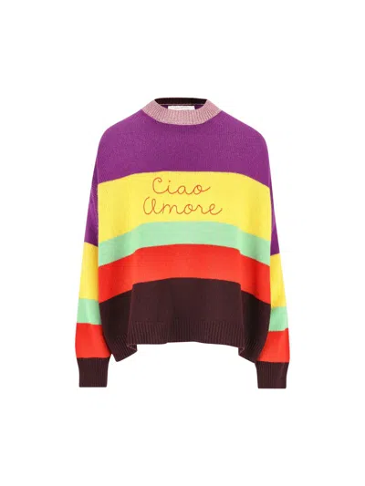 Giada Benincasa Long-striped Sweater In Multi