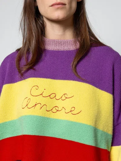 Giada Benincasa Long-striped Sweater In Multi