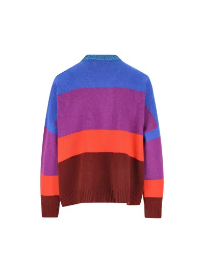 Giada Benincasa Stripe-pattern Embroidered-logo Sweater In Multi