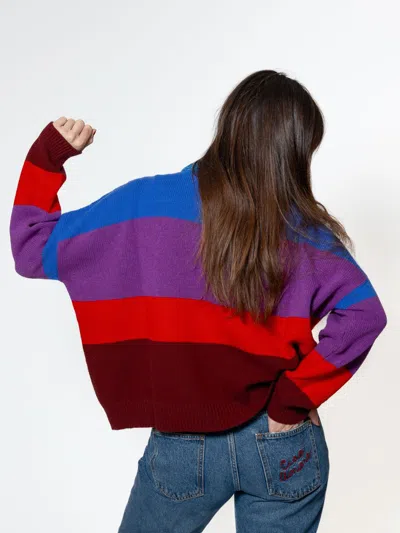 Giada Benincasa Stripe-pattern Embroidered-logo Sweater In Multi
