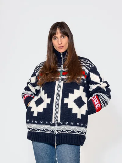 Giada Benincasa Ciao Amore X Franz Kraler Knitted Cardigan In Blue