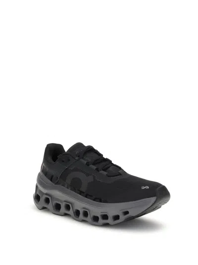 On Running Cloudmonster Technical Fabric Sneakers With Perforated Rubber Sole In Black