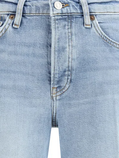 Re/done Mid-rise Wide-leg Jeans In Blue