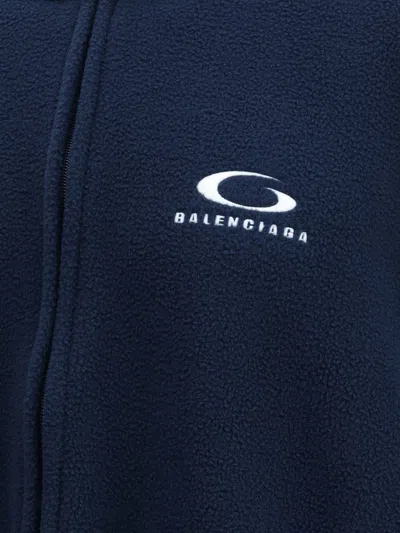 Balenciaga Loop Sports Icon Zip-up Track Jacket In Blue