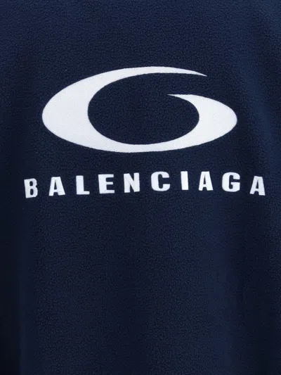 Balenciaga Loop Sports Icon Zip-up Track Jacket In Blue