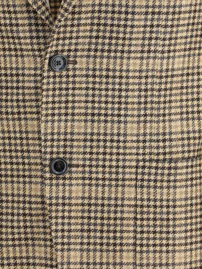 Lardini Checked Two-button Blazer In Brown
