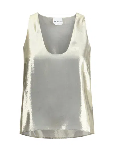 Sa Su Phi Metallic-finish Tank Top In Gold