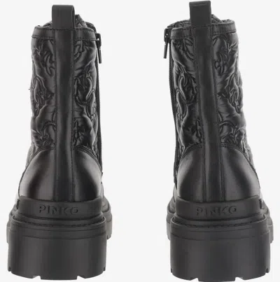 Pinko Mia 25 Chunky Sole Ankle Boot Nylon In Black