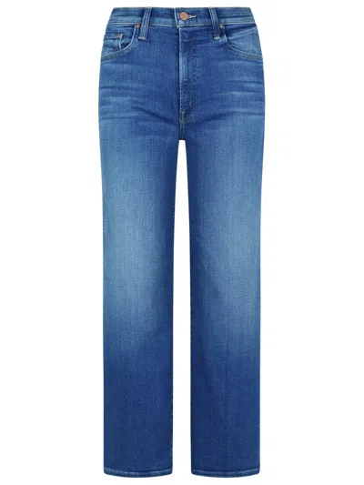 Mother Womens The Rambler Zip Flood Straight-leg Stretch-denim Blend Jeans Nip It In The Bud In Blue
