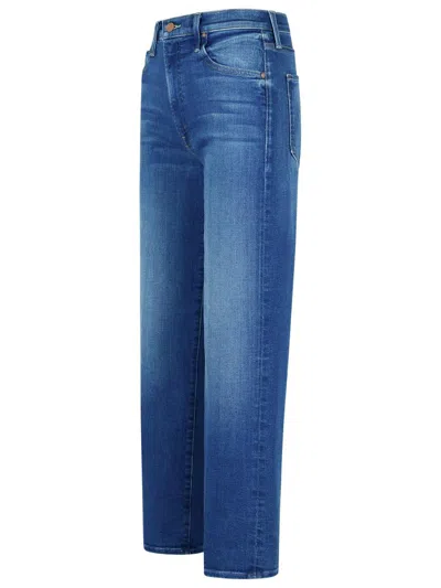 Mother Womens The Rambler Zip Flood Straight-leg Stretch-denim Blend Jeans Nip It In The Bud In Blue