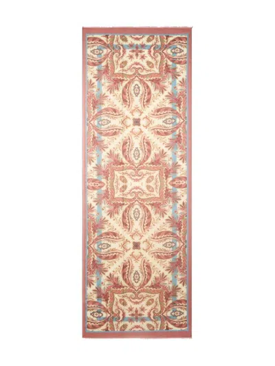 Etro Wool And Cashmere Scarf With Placed Print In Multi