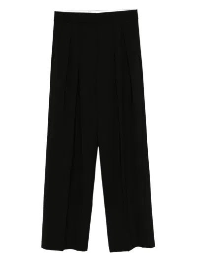 Forte Forte Inverted-pleat Trousers In Black