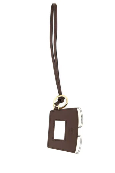 Miu Miu Grey Beige Trick Shorts Key Charm In Brown