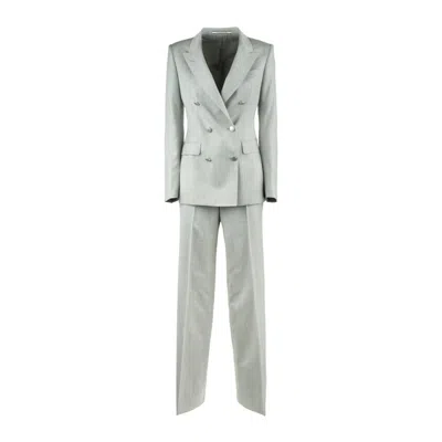Tagliatore T-parigi Grey Virgin Wool Suit In Gray