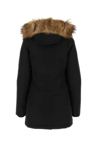 Woolrich Luxury Arctic Raccoon Parka In Black