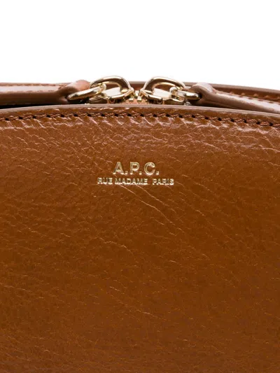 Apc A.p.c. Sac Demi Lune Shoulder In Brown